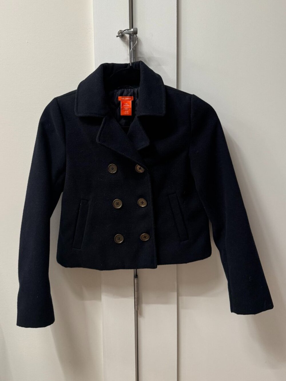 Joe Fresh Black Pea Coat Kids Large 10-12